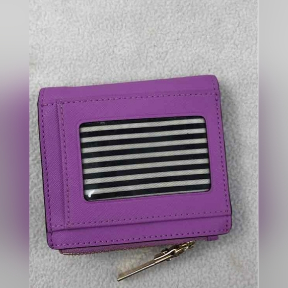 Kate Spade New York Adalyn Purple Zipper Leather Lined Wristlet Wallet - Picture 5 of 10